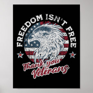 Freiheit ist kostenlos Vielen Dank Veteranen Geden Poster