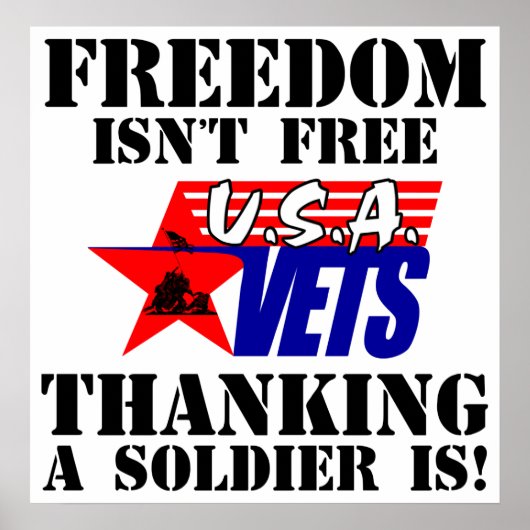 Freiheit ist nicht frei: einem Soldaten zu danken Poster (Vorne)