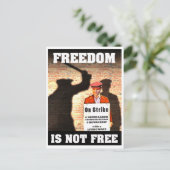 Freiheit ist nicht frei -- Pro-Gewerkschaft Plakat Postkarte (Stehend Vorderseite)