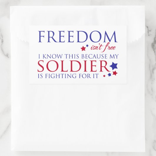 Freiheit ist nicht frei rechteckiger aufkleber (Tasche)