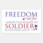 Freiheit ist nicht frei rechteckiger aufkleber (Vorderseite)