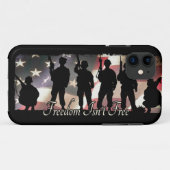Freiheit ist nicht freie Militärsoldat-Silhouette Case-Mate iPhone Hülle (Rückseite (Horizontal))