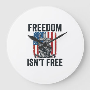 Freiheit Ist Nicht Kostenlos Patriotisches Soldate Große Wanduhr