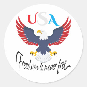 Freiheit ist niemals kostenlos USA Runder Aufkleber