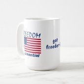 Freiheit ist unerlässlich kaffeetasse (Vorderseite Links)