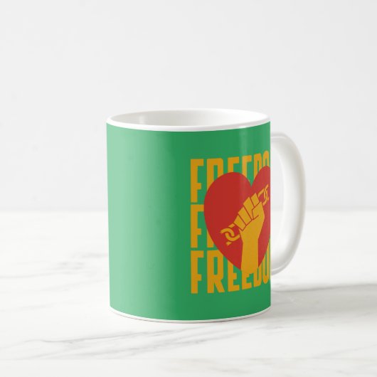 Freiheit Kaffeetasse (VorderseiteRechts)
