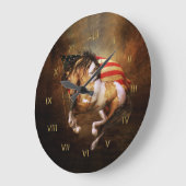 Freiheit Lauf wilde Pferderücken Große Wanduhr (Winkel)
