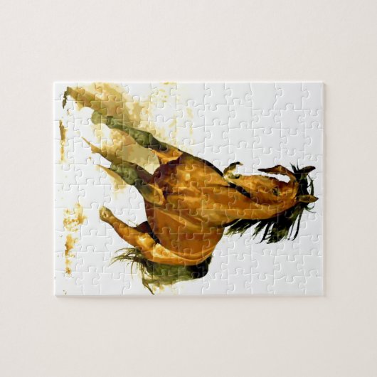 Freiheit - Laufendes Pferd - Tiere Kunst Puzzle (Horizontal)