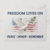 Freiheit lebt am patriotischen Gedenktag Postkarte (Vorderseite)