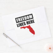 Freiheit lebt hier - Konservative Florida USA Quadratischer Aufkleber (Umschlag)