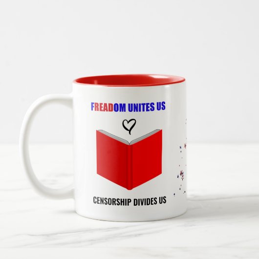 Freiheit lesen vereint uns zweifarbige tasse (Links)
