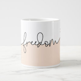 Freiheit Minimalistische Typografie Gestaltung Jumbo-Tasse