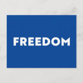 Freiheit moderne Typografie minimalistisch weiß bl Postkarte (Vorderseite)