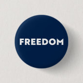Freiheit moderne Typografie minimalistische Marine Button (Vorderseite)
