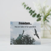 Freiheit... Nie für selbstverständlich halten! Postkarte (Stehend Vorderseite)