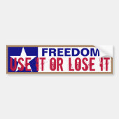 Freiheit nutzen oder verlieren autoaufkleber (Vorne)