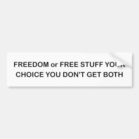 FREIHEIT oder FREIES STUFF Autoaufkleber (Vorne)