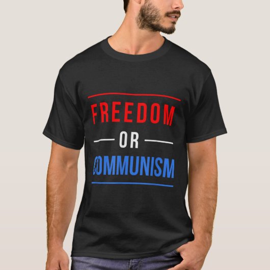 Freiheit oder Kommunismus Witzige Wahlen 2024 Trum T-Shirt (Vorderseite)