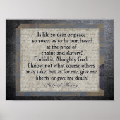 Freiheit oder Tod - Zitat der amerikanischen Revol Poster (Vorne)