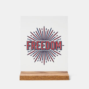 Freiheit Patriotisches Feuerwerk Vektor-Shirt-Desi Acrylschild