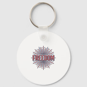 Freiheit Patriotisches Feuerwerk Vektor-Shirt-Desi Schlüsselanhänger