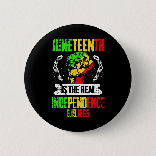 Freiheit Pride Juneteenth ist die wirkliche Unabhä Button (Vorderseite)