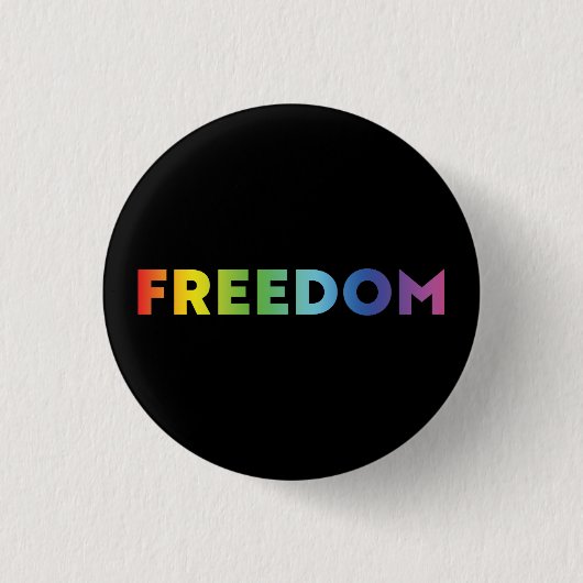 Freiheit Regenbogengradition Typografie Button (Vorderseite)