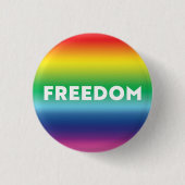 Freiheit Regenbogenverlauf Muster moderne Typograf Button (Vorderseite)