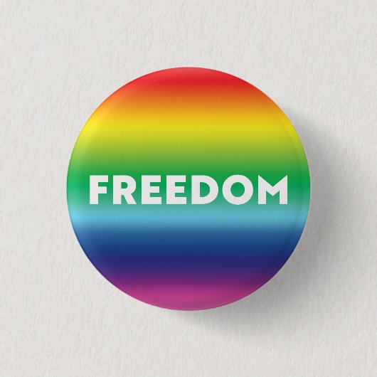 Freiheit Regenbogenverlauf Muster moderne Typograf Button (Vorderseite)
