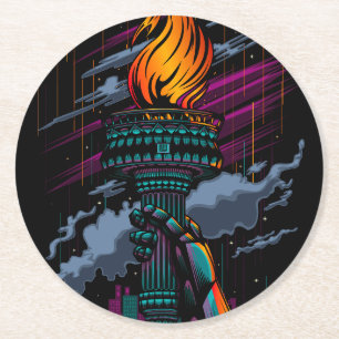 Freiheit Runder Pappuntersetzer