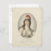 Freiheit, Schirmherr der Franzosen, eingraviert vo Postkarte (Vorne/Hinten)