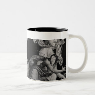 Freiheit, schlagend hinunter Ignoranz und Zweifarbige Tasse