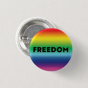 Freiheit schwarze Typografie Regenbogenverlauf Mus Button