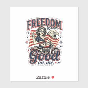Freiheit sieht gut aus Patriotischer Vintage Adler Aufkleber