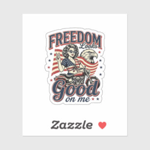 Freiheit sieht gut aus Patriotischer Vintage Adler Aufkleber