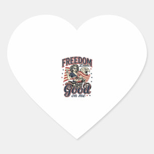 Freiheit sieht gut aus Patriotischer Vintage-Adler Herz-Aufkleber
