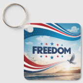 Freiheit Square Metal Schlüsselkette Schlüsselanhänger (Vorderseite)