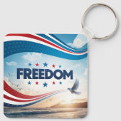 Freiheit Square Metal Schlüsselkette Schlüsselanhänger (Rückseite)