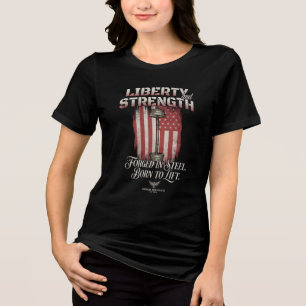 Freiheit Stärke Geschmiedeter Stahl American Iro Tri-Blend Shirt