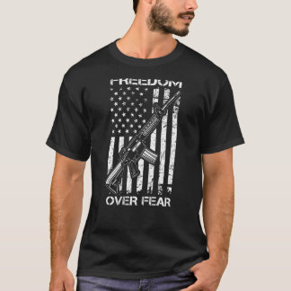 Freiheit statt Angst Pro Waffe USA-Flagge 2. Zusat T-Shirt