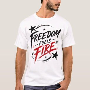 Freiheit Treibt Feuer Patriotisches Grafik-Shirt T-Shirt