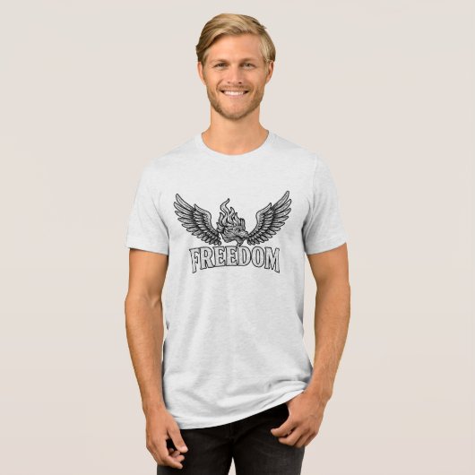 Freiheit Tri-Blend Shirt (Vorderseite voll)