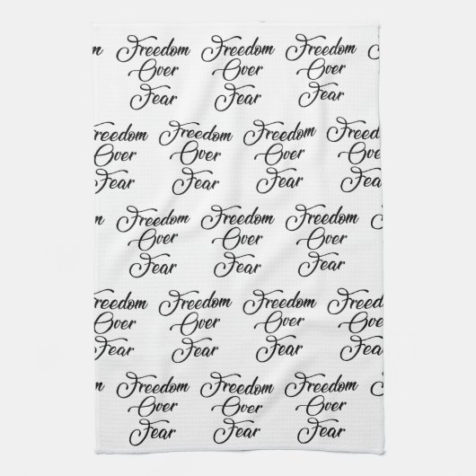 Freiheit über Angst Geschirrtuch (Vertikal)