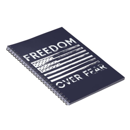 Freiheit über Angst Notizblock (Rechte Seite)