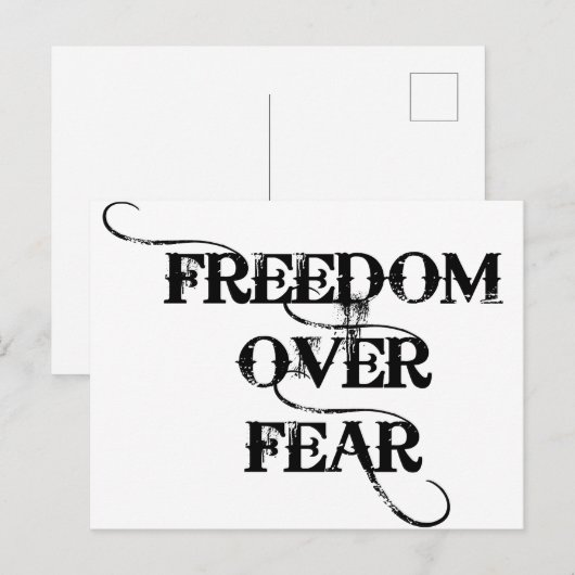 Freiheit über Angst Postkarte (Vorne/Hinten)