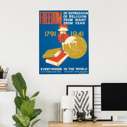 Freiheit ~ Überall in der Welt Poster (Heimbüro)