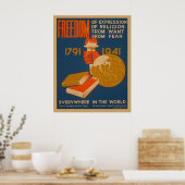 Freiheit überall in der Welt WPA Vintage Poster (Küche)