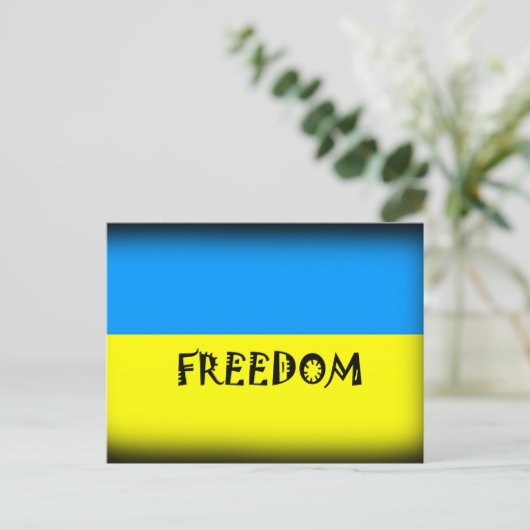 Freiheit Ukraine Print Postkarte (Stehend Vorderseite)