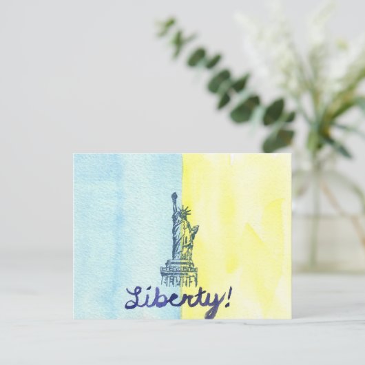 Freiheit! ukrainische Flagge Postkarte (Stehend Vorderseite)