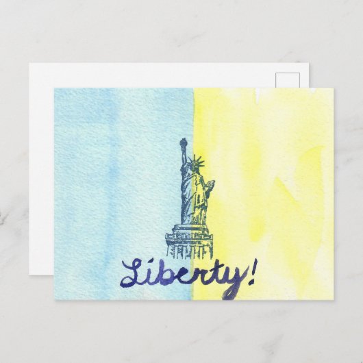 Freiheit! ukrainische Flagge Postkarte (Vorne/Hinten)